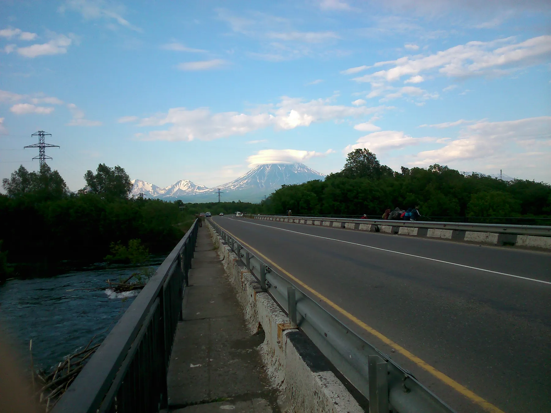 Road towards the volcanoes of Kamchatka
